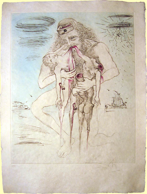 Salvador Dali Mythology etching